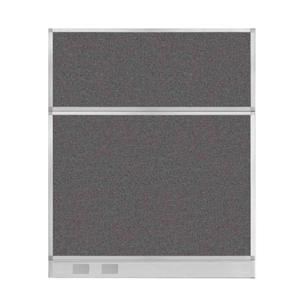 Hush Panel Configurable Cubicle Partition 5' x 6' Charcoal Gray Fabric w/ Cable Channel